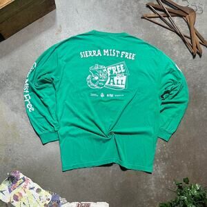 Vintage Y2K Sierra Mist Free For All Promo Long Sleeve Tee Shirt Mens XL Soda